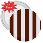 Vertical Stripes - White and Auburn Brown 3  Button (10 pack)