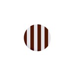 Vertical Stripes - White and Auburn Brown 1  Mini Magnet