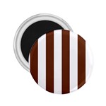 Vertical Stripes - White and Auburn Brown 2.25  Magnet