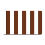 Vertical Stripes - White and Auburn Brown Magnet (Rectangular)