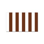 Vertical Stripes - White and Auburn Brown Sticker (Rectangular)