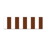 Vertical Stripes - White and Auburn Brown Sticker (Bumper)