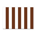 Vertical Stripes - White and Auburn Brown Sticker A4 (10 pack)