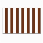 Vertical Stripes - White and Auburn Brown Postcard 4  x 6 