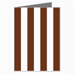 Vertical Stripes - White and Auburn Brown Greeting Card