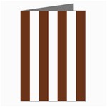 Vertical Stripes - White and Auburn Brown Greeting Cards (Pkg of 8)