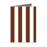 Vertical Stripes - White and Auburn Brown Mini Greeting Card