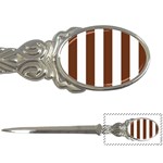 Vertical Stripes - White and Auburn Brown Letter Opener