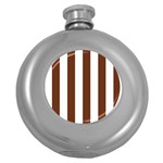 Vertical Stripes - White and Auburn Brown Hip Flask (5 oz)
