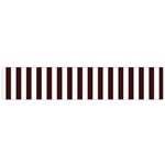 Vertical Stripes - White and Dark Sienna Brown Flano Scarf (Small)