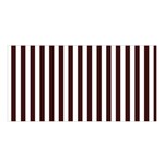 Vertical Stripes - White and Dark Sienna Brown Satin Shawl