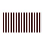 Vertical Stripes - White and Dark Sienna Brown Satin Wrap