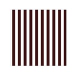Vertical Stripes - White and Dark Sienna Brown Small Satin Scarf  (Square)