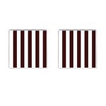 Vertical Stripes - White and Dark Sienna Brown Cufflinks (Square)