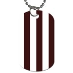Vertical Stripes - White and Dark Sienna Brown Dog Tag (Two Sides)
