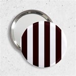 Vertical Stripes - White and Dark Sienna Brown 2.25  Handbag Mirror
