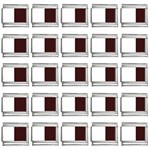 Vertical Stripes - White and Dark Sienna Brown 9mm Italian Charm (25 pack)