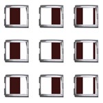 Vertical Stripes - White and Dark Sienna Brown Mega Link Italian Charm (9 pack)