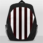 Vertical Stripes - White and Dark Sienna Brown Backpack Bag