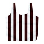 Vertical Stripes - White and Dark Sienna Brown Full Print Recycle Bag (L)