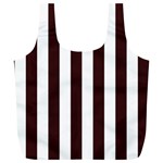 Vertical Stripes - White and Dark Sienna Brown Full Print Recycle Bag (XL)