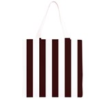 Vertical Stripes - White and Dark Sienna Brown Grocery Light Tote Bag