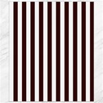 Vertical Stripes - White and Dark Sienna Brown Canvas 8  x 10 