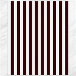 Vertical Stripes - White and Dark Sienna Brown Canvas 11  x 14 