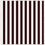 Vertical Stripes - White and Dark Sienna Brown Canvas 12  x 12 