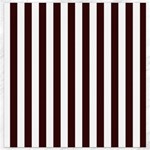 Vertical Stripes - White and Dark Sienna Brown Canvas 16  x 16 
