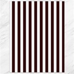 Vertical Stripes - White and Dark Sienna Brown Canvas 18  x 24 
