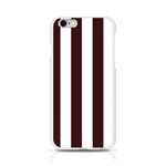 Vertical Stripes - White and Dark Sienna Brown Apple iPhone 6/6S Silicone Case (Transparent)