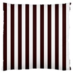 Vertical Stripes - White and Dark Sienna Brown Large Cushion Case (Two Sides)
