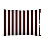 Vertical Stripes - White and Dark Sienna Brown Pillow Case (Two Sides)