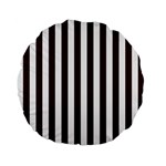 Vertical Stripes - White and Dark Sienna Brown Standard 15  Premium Flano Round Cushion