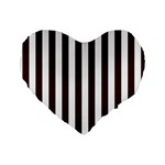 Vertical Stripes - White and Dark Sienna Brown Standard 16  Premium Heart Shape Cushion