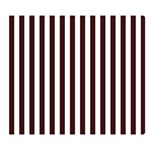 Vertical Stripes - White and Dark Sienna Brown Double Sided Flano Blanket (Small)