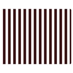 Vertical Stripes - White and Dark Sienna Brown Double Sided Flano Blanket (Medium)