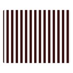 Vertical Stripes - White and Dark Sienna Brown Double Sided Flano Blanket (Large)