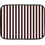 Vertical Stripes - White and Dark Sienna Brown Fleece Blanket (Mini)