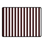Vertical Stripes - White and Dark Sienna Brown Fleece Blanket (Small) (One Side)