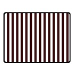 Vertical Stripes - White and Dark Sienna Brown Double Sided Fleece Blanket (Small) (Two Sides)