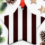 Vertical Stripes - White and Dark Sienna Brown Ornament (Star)