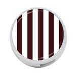 Vertical Stripes - White and Dark Sienna Brown 4-Port USB Hub (Two Sides)