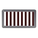Vertical Stripes - White and Dark Sienna Brown Memory Card Reader (Mini)