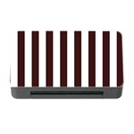 Vertical Stripes - White and Dark Sienna Brown Memory Card Reader with CF