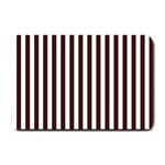 Vertical Stripes - White and Dark Sienna Brown Small Doormat