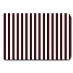 Vertical Stripes - White and Dark Sienna Brown Large Doormat