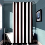 Vertical Stripes - White and Dark Sienna Brown Shower Curtain 36  x 72  (Stall)