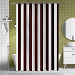 Vertical Stripes - White and Dark Sienna Brown Shower Curtain 48  x 72  (Small)